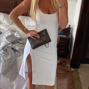 Leith scoop neck midi dress women’s medium white